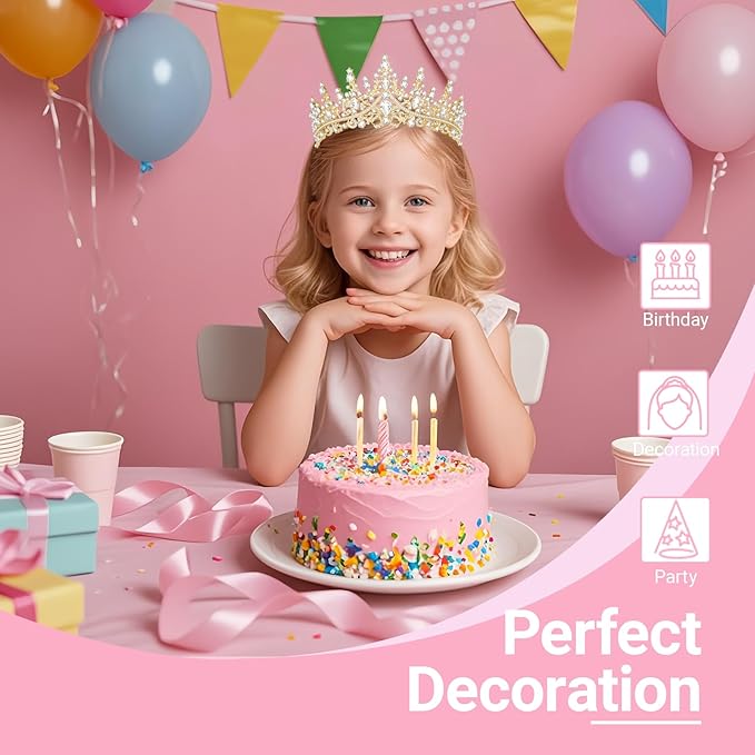 Tiara Crown for Women, Headband Hair Accessories for Birthday Wedding Party Costume