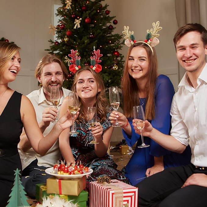 Reindeer Antlers Headband - Cute Deer Antlers for Xmas Party Favors