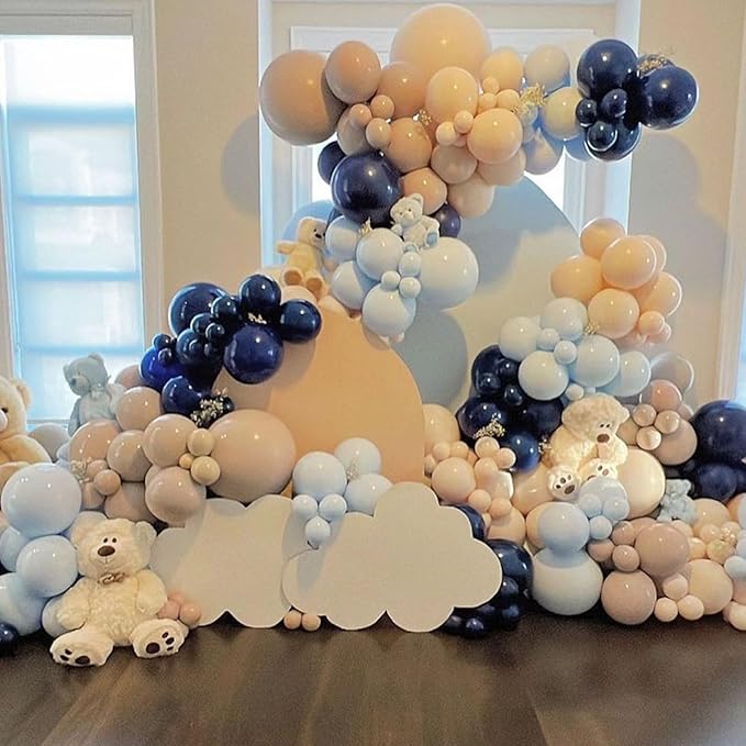 Pastel Blue Balloons 113 Pcs, Light Baby Blue Latex Balloon Arch Garland Kit 18 12 10 5 Inch, Different Sizes Macaron Pale Blue Helium Party Balloons for Birthday Baby Shower Wedding Party Decorations