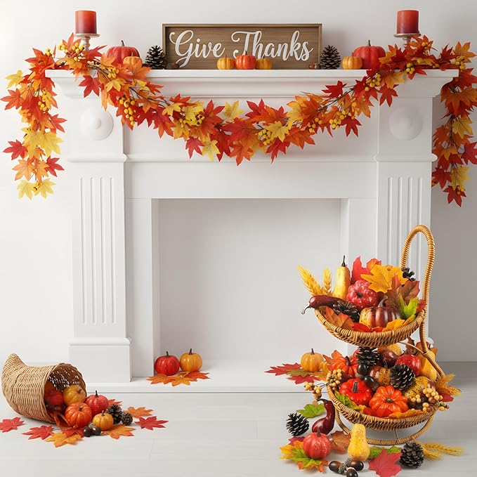 Fake Pumpkin Decor Set,Mini Fake Pumpkin Decor,Fall Harvest Decorations,Halloween Thanksgiving Decor and Table Centerpieces