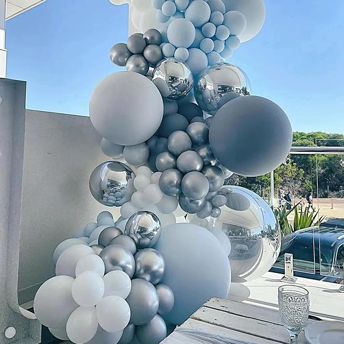Dusty Blue Balloons, 66pack 12inch Slate Blue Latex Party Balloons for Wedding, Birthday, Graduation, Bridal Shower, Baby Shower, Gender Reveal, Anniversary Party Decorations