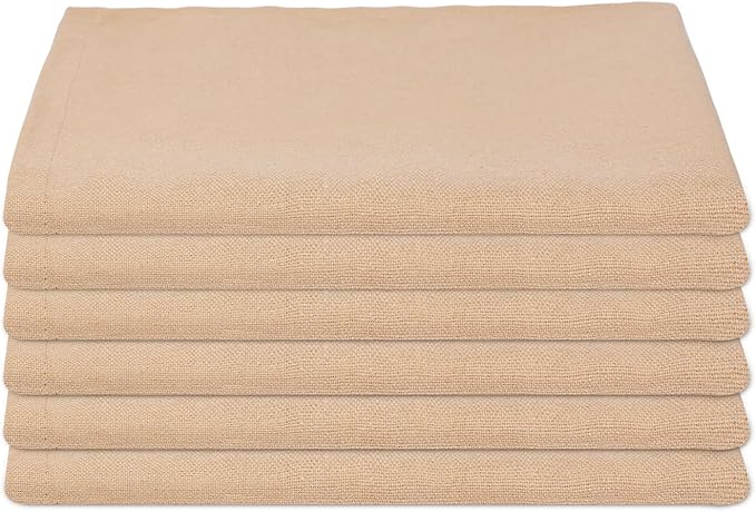 Dinner Cloth Napkins Set of 12, Premium Soft Cotton 18x18 Inches, Highly Absorbent, Hotel Quality Reusable & Washable Dinner Napkins with Mitered Corner Napkins for Home & Weddings - Taupe