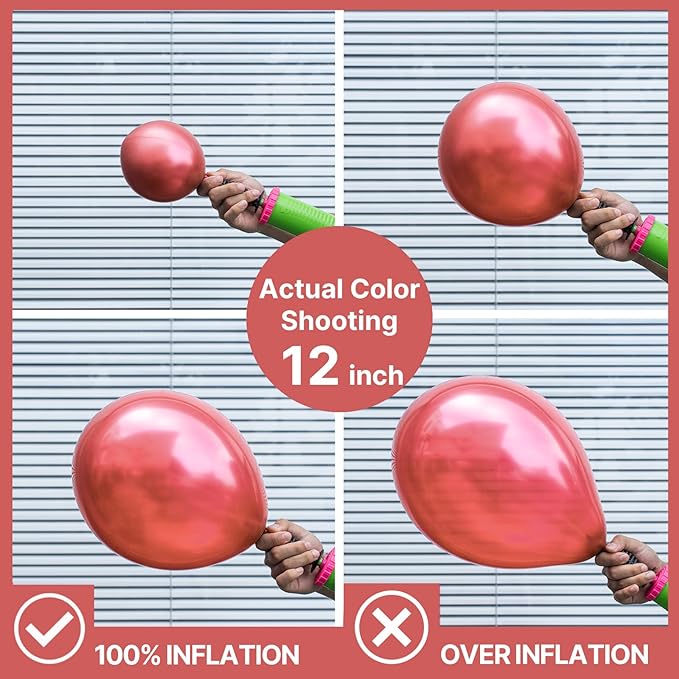 PartyWoo, 50 pcs 12" Pink Metallic Balloons, Balloon Garland or Arch Decorations, Birthday, Wedding, Anniversary, Unisex, All Ages, 3-6hrs Helium, 72hrs Air Filled