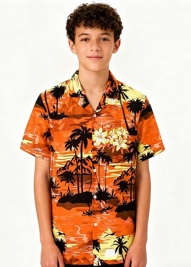 Cromoncent Matching Hawaiian Outfits for Family, Dad and Son Matching Luau Beach Tropical Shirts Mommy Daughter Tropical Sets