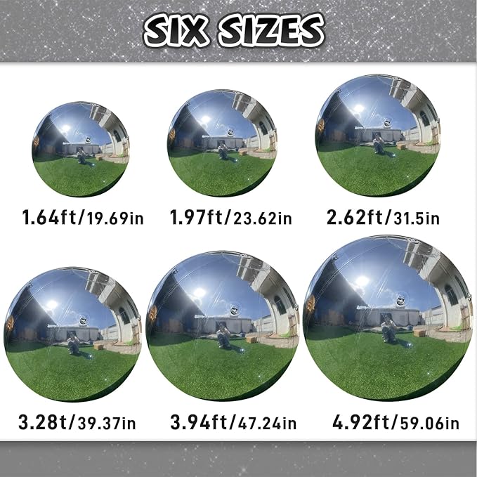 19.6in Inflatable Mirror Ball,Shiny Inflatable Ball Silver/Gold/Iridescent,PVC Hanging Large Disco Balls Decor for Party, Concerts, Stage, Wedding Decoration (1 Piece,Without Air Pump)