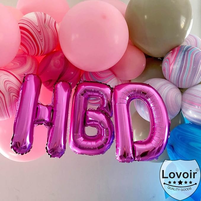 Lovoir 40 Inch Large Hot Pink Letter S Balloons Big Size Jumbo Mylar Foil Helium Balloon for Birthday Party Celebration Decorations Alphabet Hot Pink S