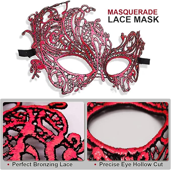Masquerade Masks for Women Men Couple Lace Eye Mask for Venetian Carnival Halloween Party Ball Prom Costume Mardi Gras