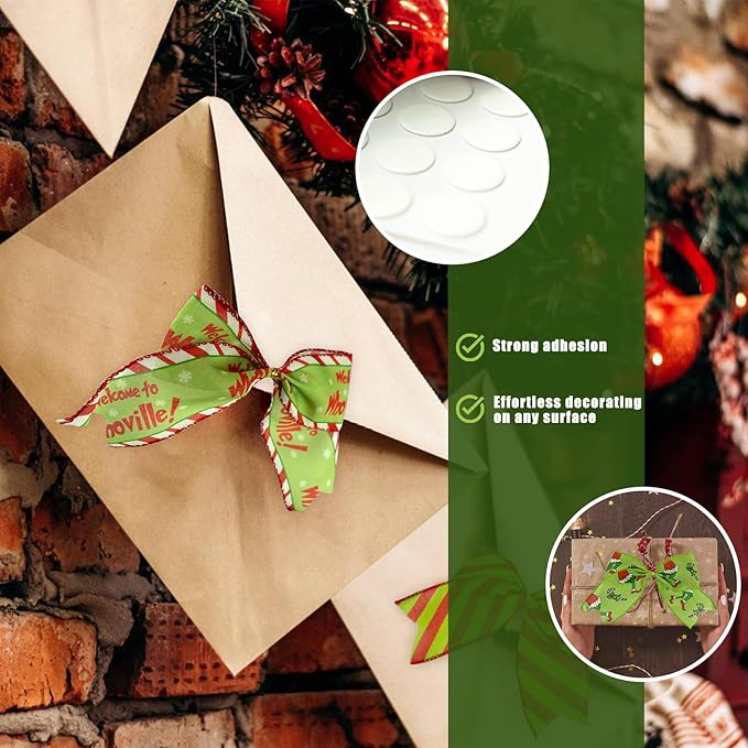 12Pcs Red Green Christmas Bows for Tree, 6 Inch Christmas Tree Bows with Adhesive Dots and Metal Tie, 3 Style Christmas Ornaments for Door Wreaths, Indoor Mantel, Gift Wrapping Decor