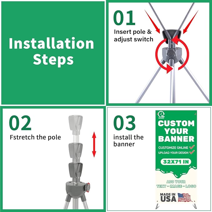 Custom Banner with X Stand 32" X 71",Banners and Signs Customize,Portable Retractable Banner with Travel Bag for Advertising, Party,Graduation Celebration,Exhibition-only banner