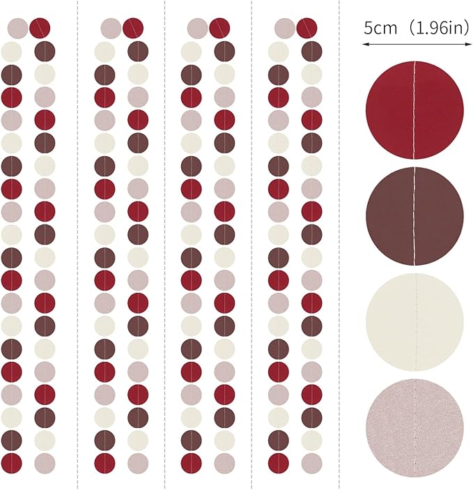 Brown-Burgundy Beige Boho Party-Decorations Paper-Garland - 52Ft Fall Autumn Tan Blush Nude Pink Streamers Banner,Birthday Baby Bridal Shower Wedding Engagement Bachelorette Decor Lasting Surprise