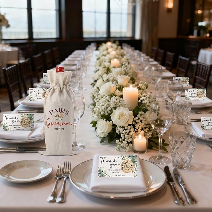 FBCCZEY Groomsmen Proposal Gift Groomsmen Wine Bag Best Man Proposal Wedding Engagement Gifts for Wine Bottle Bag Pairs Well with Groomsman Bottle Bag with Card And Stopper