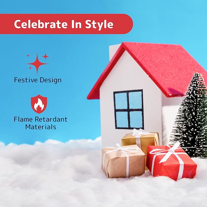 PREXTEX Artificial Snow Roll - Pack of 3 Large Snow Blanket for Table Decor and Holiday Decorations - White Christmas Decor for Christmas Village Sets, Xmas Party Decorations