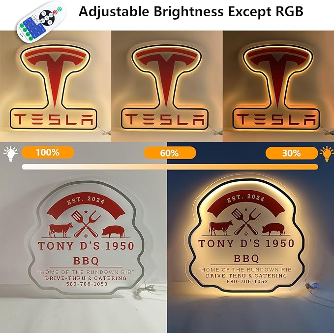 Custom Acrylic Backlit Logo Sign - Illuminated Round Personalized Signs for Business, Storefronts, Offices, Nail Salons, Beauty Studios & Restaurants - Customizable LED Logo Light (15" to 47")