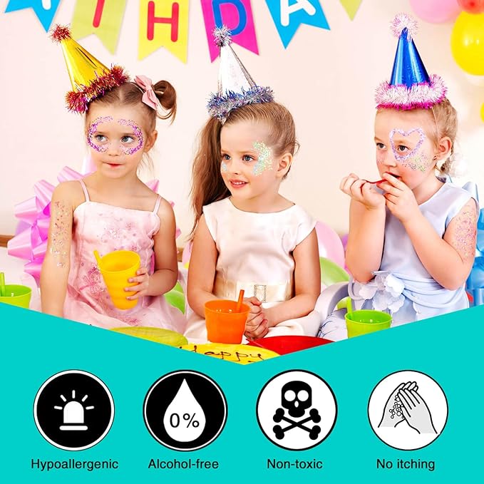 MEICOLY Silver Body Glitter,Music Festival Outfits for Women,Face Glitter Gel Festival Accessories,Chunky Glitter Face Paint,Mermaid Sequins Hair Glitter Makeup,Sparkle Body Glitter Gel for Women Kids