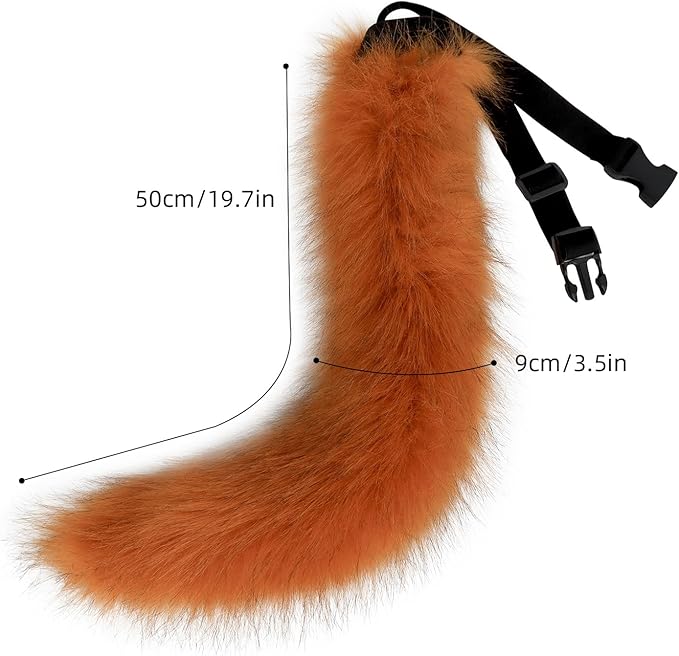 Adolala Faux Fur Fox Tail Cat Wolf Set Plush Mask Fluffy Paw Gloves Halloween Christmas Party for Women