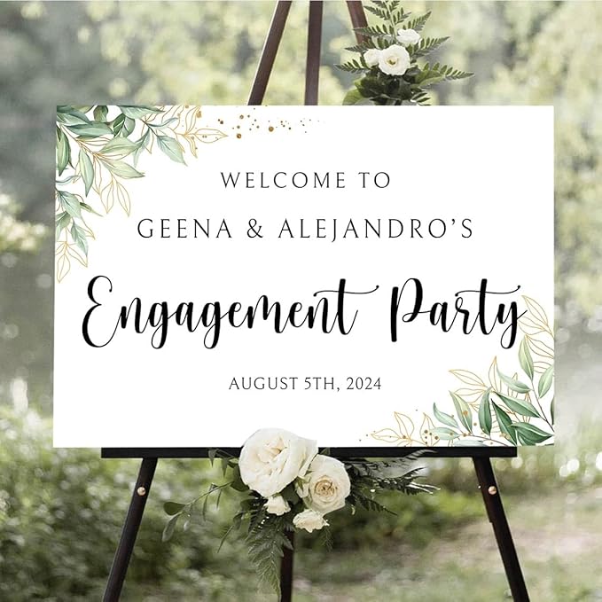 Personalized Engagement Welcome Sign, Engagement Party Sign, Engagement Decor, Engagement Decorations, Engagement Sign, Engaged Sign, Engaged Welcome Sign UNIPROSIGNS #15