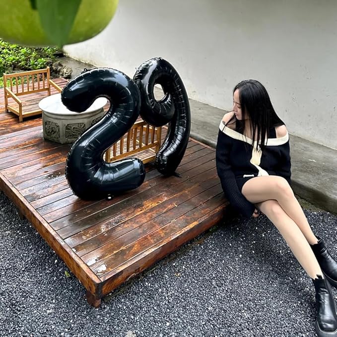 40 inch Black 9 Number Balloon Giant Foil Helium Balloons Black Large Digital Balloon 9 Number 9 Balloons for 9th Birthday Party Decorations Anniversary Events Decoration Supplies