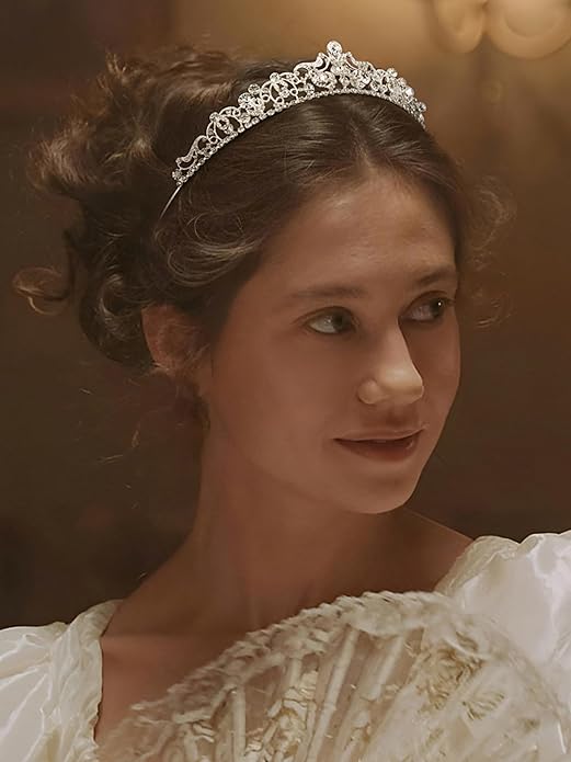 SWEETV Wedding Tiaras and Crowns, Rhinestone Bridal Crown Princess Tiara Headpieces for Women and Flower Girls, Bridgerton Hair Accessories for Birthday Prom Quinceanera