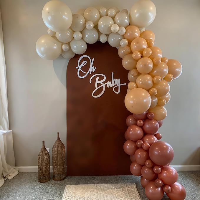 Brown Balloons Garland Arch Kit, Retro Brown Nude Balloons Arch, Tan Ivory Balloon, Burnt Orange White Sand Balloon for Thanksgiving Fall Autumn Pumpkin Neutral Baby Shower Birthday Party Decorations