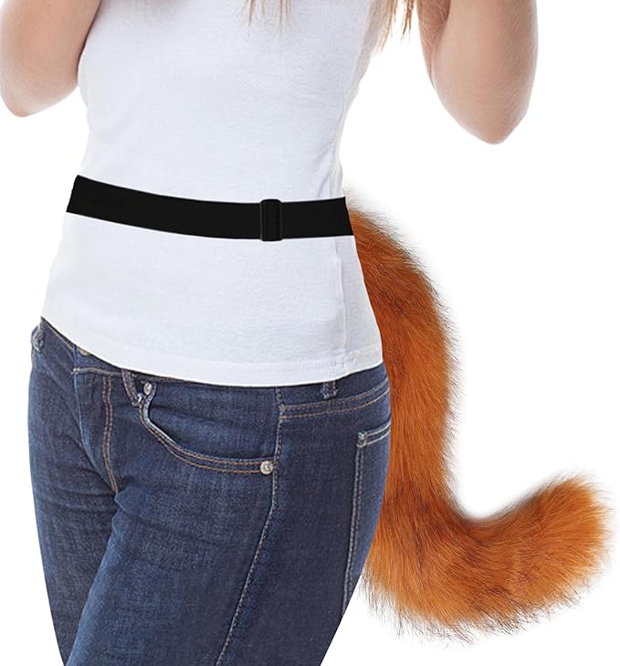 HAOAN Furry Fox Mask Wolf Fox Tail and Paw Gloves Set Adult Cat Halloween Mask Cosplay Animal Party Costume