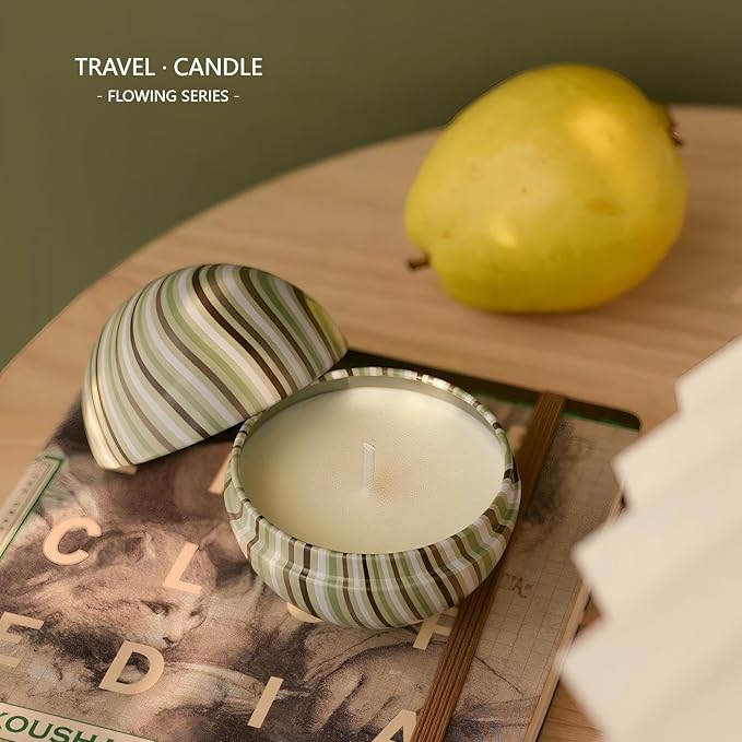 4-Pack Scented Candles, 2.5oz Mini Soy Wax Candles in Tins, Individually Wrapped - Wedding Favors, Bridesmaid Gifts, Thank You Gift, Travel & Aromatherapy Gifts for Women, Mom, Sister