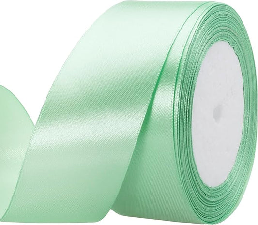 ATRBB 25 Yards 1-1/2 inch Wide Satin Ribbon Perfect for Wedding,Handmade Bows and Gift Wrapping(Mint Green)