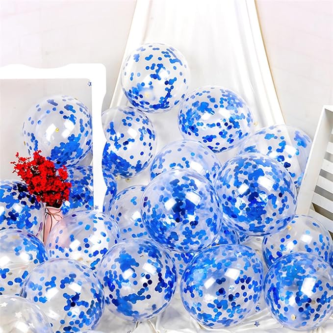 Blue Table Confetti 0.59 inch Metallic Foil Confetti for Wedding Birthday Party Confetti Decoration (2.12 oz /1 pack)