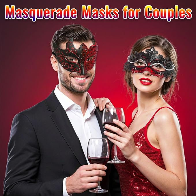 Couple Masquerade Mask Set, Venice Party Mask, Ancient Greek Roman Warrior Venetian Half Face Masks