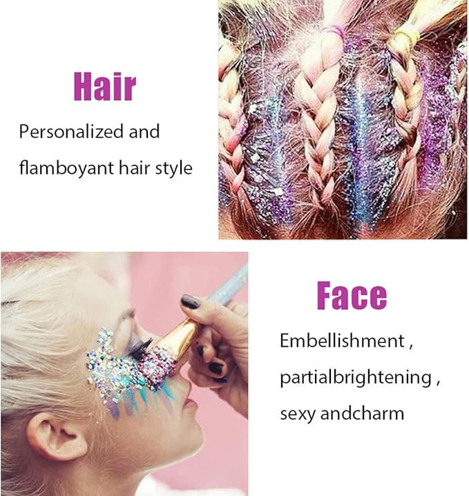 MEICOLY Red Face Glitter,Halloween Hair Glitter Gel,Stocking Stuffers for Christmas,Sparkling Glitter Face Paint,Festival Rave Accessories Glitter Makeup,Mermaid Body Glitter Gel for Women Kids
