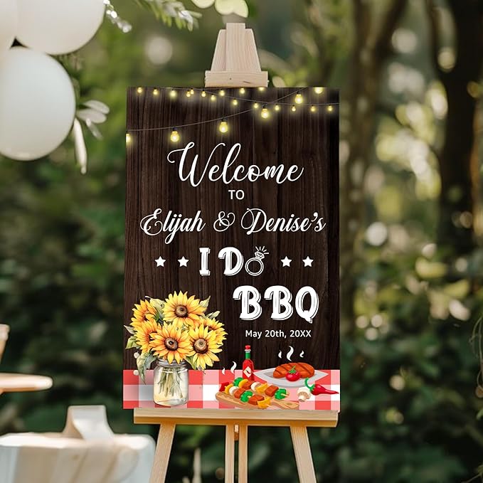 Personalized I Do BBQ Welcome Sign, Welcome To The I Do BBQ Party Sign, I Do BBQ Wedding Engagement Party Yard Sign, I Do BBQ Sign, BBQ Signs For Outside, I Do BBQ Decorations