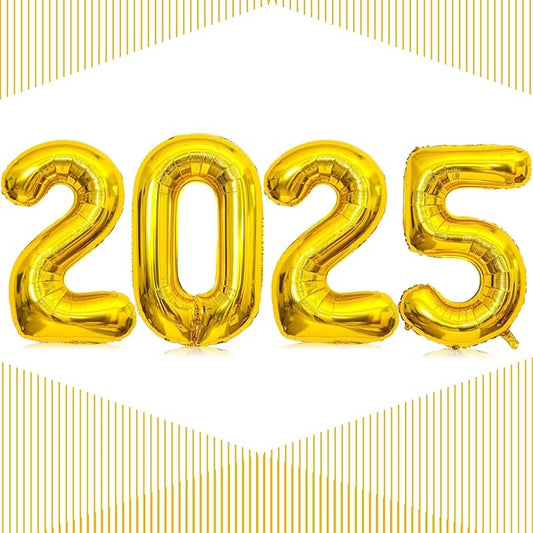 Gold 2025 Balloons, Giant 32 Inch Gold 2025 Number Balloons,2025 Happy New Year Gold Balloons for New Year Eve Party Supplies 2025, New Years Decorations 2025, Christmas, Graduations Decorations
