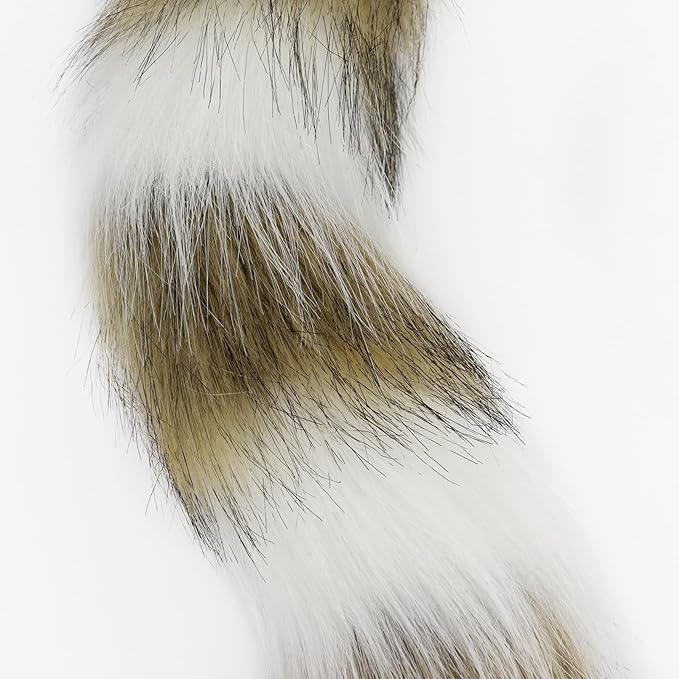 Animal Cat Wolf Fox Dog Faux Fur Tail for Halloween Party Cosplay Costume Accessories