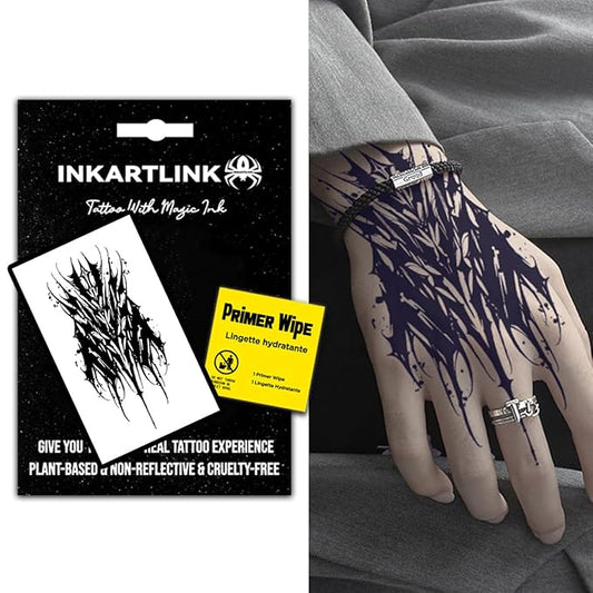 INKARTLINK Semi Permanent Tattoos,Halloween temporary tattoo, party tattoos, realistic, waterproof, cruelty-free, non-reflective (Ink Devil)