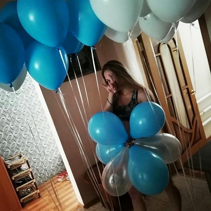 Peacock Blue Balloons, 12 Inch 30 Pcs Turquoise Blue Balloon Teal Blue Latex Balloons Matte Dark Teal Aqua Blue Helium Balloons for Birthday Baby Shower Wedding Whale Theme Party Decorations