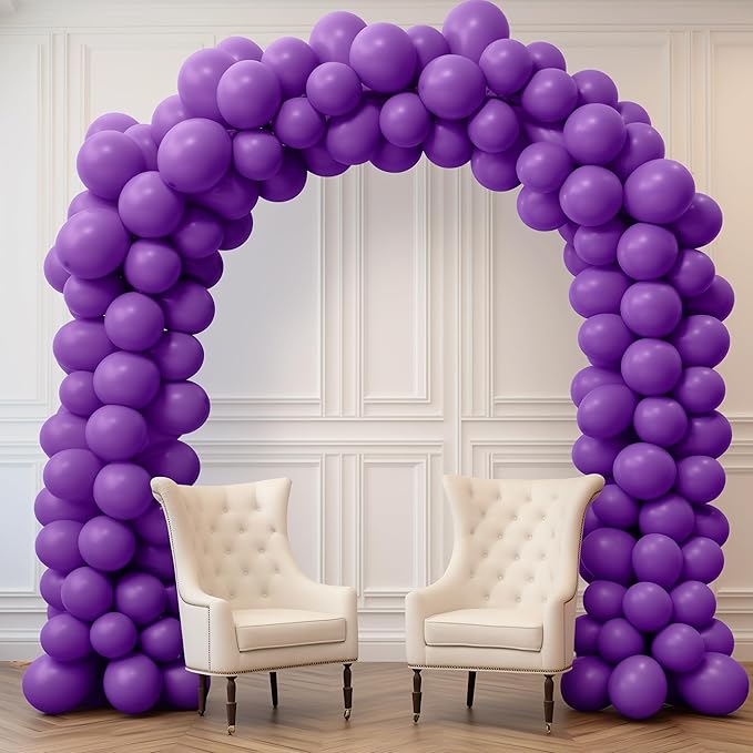 130PCS Dark Purple Balloons, Latex Balloon Different Sizes 18/12/10/5 In, Helium Balloons with Ribbon, Party Balloon Set for Birthday Wedding Graduation Anniversary Baby Shower Decoration