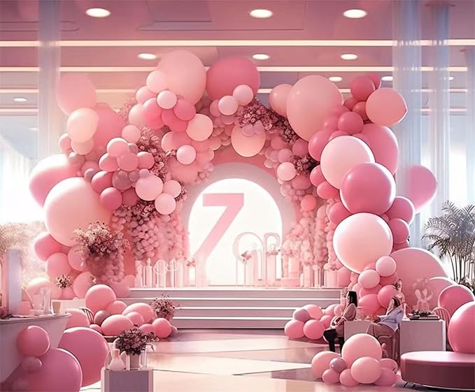 MOXMAY146Pcs Retro Rose Baby Pink Champagne White Sand Balloons Garland Arch Kit, Latex Balloons Different Sizes 18 12 10 5 Inch for Party Decorations, Wedding Backdrop, Birthday, Graduation