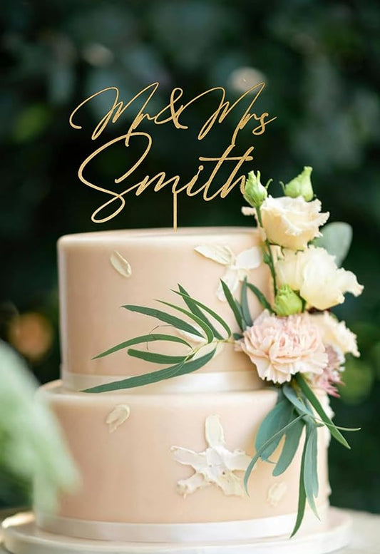 Wedding Cake Toppers, Wedding Cake Toppers Bride and Groom, Custom Cake Topper, Customize Your Own Anniversary Mr and Mrs (Cake Topper Design 2)
