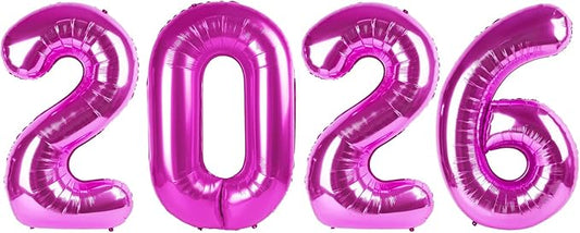 Rosy Purple 2026 Number Balloon, Rosy Purple Number Balloons 40 Inch, 2026 Balloon Birthday Decorations, 2026 Birthday Party Supplies