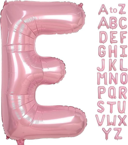 Pink Letter E Balloons,40 Inch Balloons Letter E Mylar Helium Large Pink E Balloon for Birthday Party Anniversary Decorations