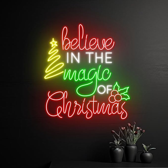 Believe In The Magic Of Christmas Neon Sign Christmas Led Sign LED Signage