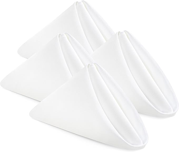 Utopia Home [24 Pack, White] Cloth Napkins 20x20 Inches, 100% Polyester Dinner Napkins with Hemmed Edges, Washable Napkins Ideal for Parties, Weddings and Dinners