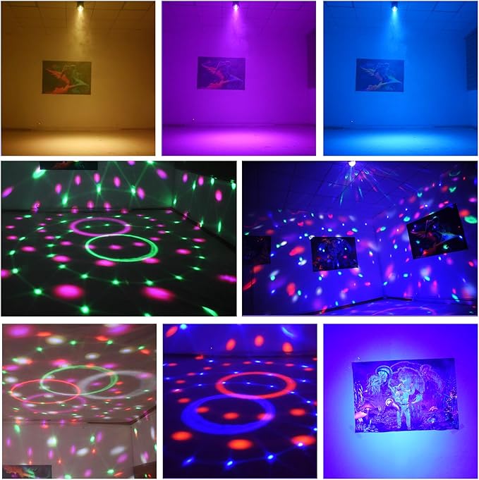 Disco Ball Party Lights Sound Activated with Strobe Effect for Halloween Christmas Parties Birthday Karaoke Wedding Home Club Decor