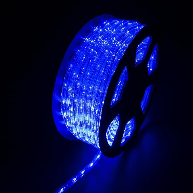 150ft Outdoor LED Rope Lights 1620 Connectable Flexible Tube Lights, IP65 Waterproof Rope Lighting for Garden Patio Pool Bedroom Party Christmas Halloween Holiday Indoor/Outdoor Decoration, Blue