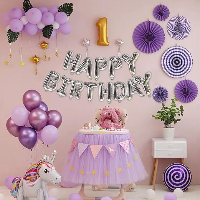 75pcs 16" Happy Birthday Balloon Banner, Silver Balloons Letters, Personalized Mylar Foil Birthday Decorations includes 2 Sets A- Z, 1 set Number 0-9 "HAPPY BIRTHDAY" letters