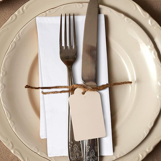White Cloth Napkins Set of 12 100% Cotton Dinner Napkins Cloths Washable 18”x18” Absorbent Soft Durable Reusable-Ideal for Everyday Use Parties Wedding Thanks Giving Christmas Halloween
