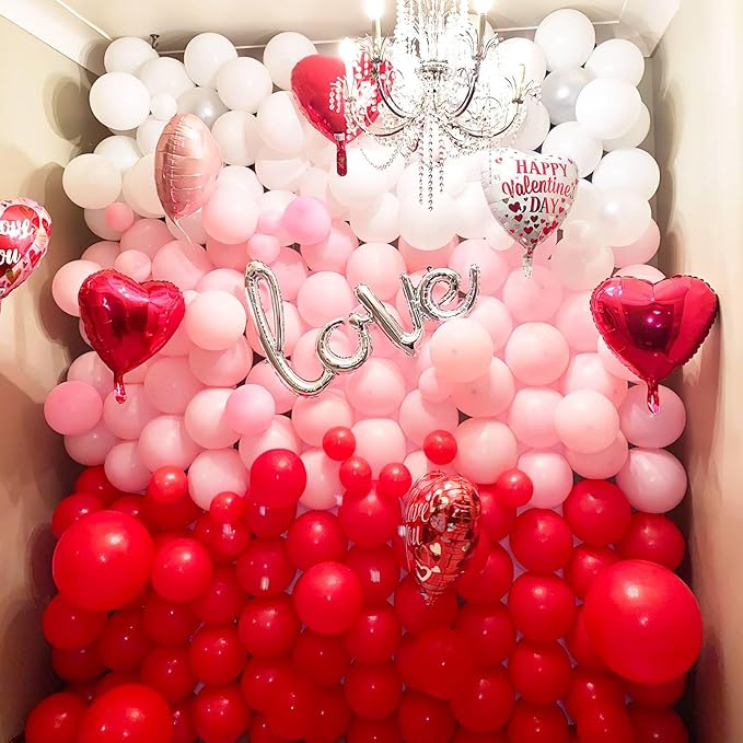 PartyWoo Red Balloons 100 pcs 12 Inch Matte Red Latex Helium Balloons for Graduation Wedding Independence Day Valentine's Day Memorial Day Christmas Engagement Birthday Party Decorations Red-Y57