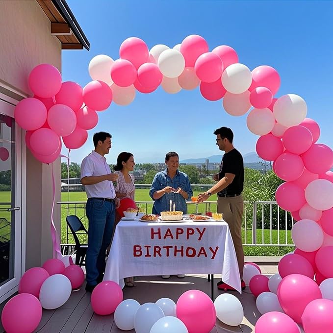 Hot Pink Balloons 145 pcs Magenta Fuchsia Balloons Different Sizes of 18 12 10 5 Inch Balloon Arch Kit Balloon Garland for Valentine's Day Princess Party Decorations
