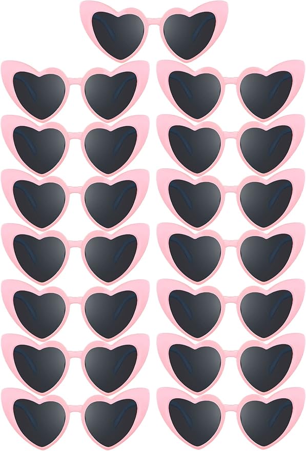 Flutesan 15 Pairs Heart Shaped Sunglasses Vintage Cat Eye Sunglasses for Bachelorette Party Supplies