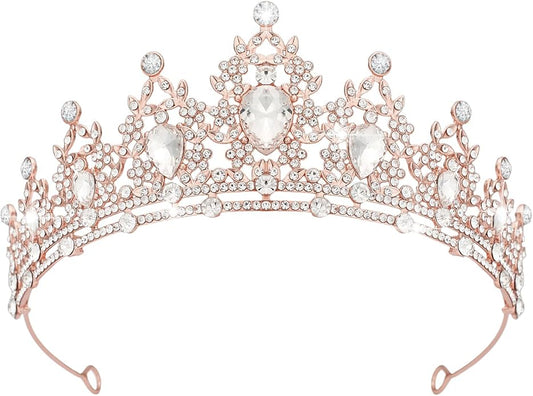 Crystal Tiaras & Crowns for Women, Bride Royal Queen Headband Princess Headpieces for Birthday Cake Crown & Prom Pageant Party