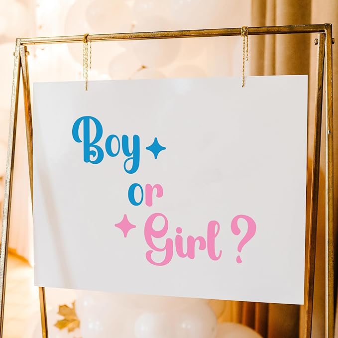 EGD Boy or Girl Vinyl Decal | Gender Reveal Party Backdrop Sticker | Fun Wall Decor for Baby Showers & Gender Reveal Celebrations | One Size, Bold Color (C. BOY OR Girl)